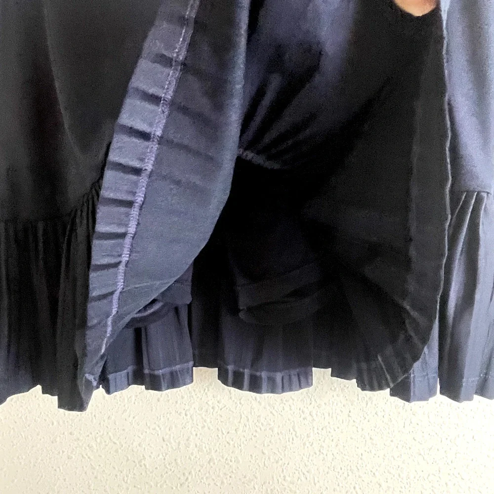 Tail Skort Navy Blue Lining Skort Skirt‎ Size L Pleated Hem